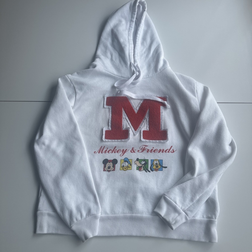 Disney Mickey & Friends Hoodie Women's Varsity Letter Patch & Spellout SIZE MD